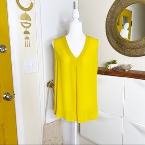 NWT Rose + Olive M Mustard Yellow Chiffon Blouse